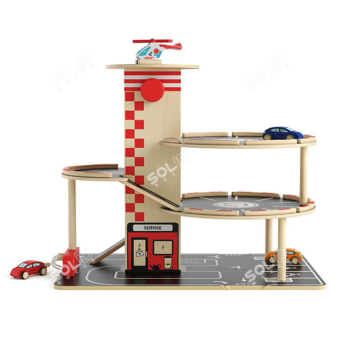 Hape E3002 Kids Multi-Level Parking 3D model image 4