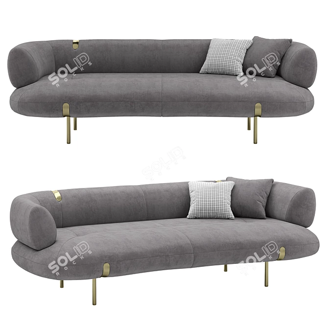 Elegant Leather Sofa: Cantori Johnson 3D model image 1