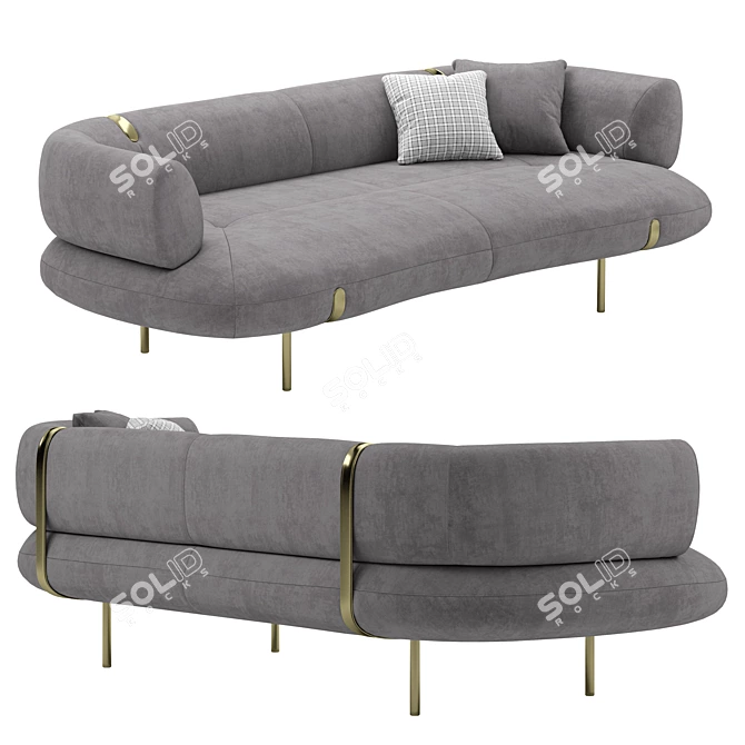 Elegant Leather Sofa: Cantori Johnson 3D model image 2