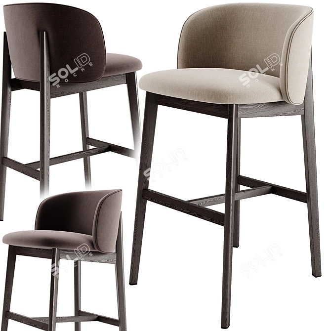 Sleek Calligaris Abrey Stool 2017 3D model image 2