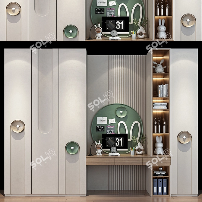 Customizable Children's Furniture Set 3D model image 1