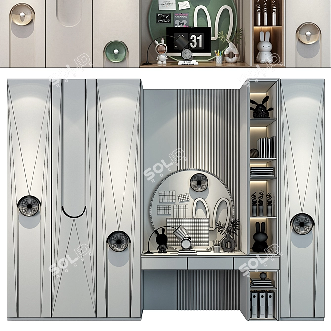 Customizable Children's Furniture Set 3D model image 3