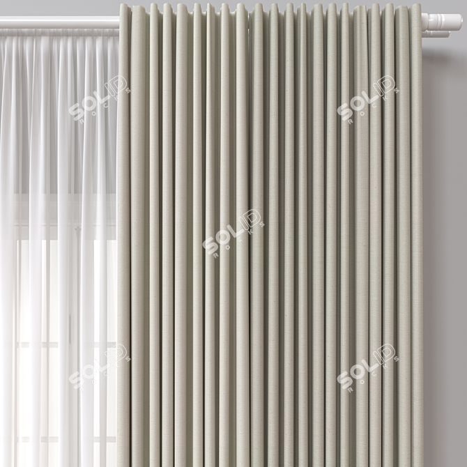 Modern Curtain 3D Model Render 3D model image 3