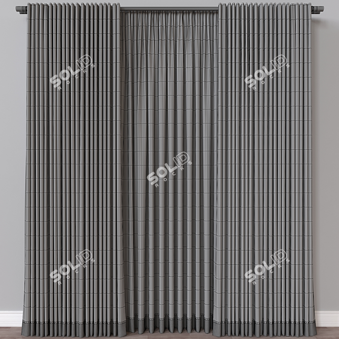 Modern Curtain 3D Model Render 3D model image 4