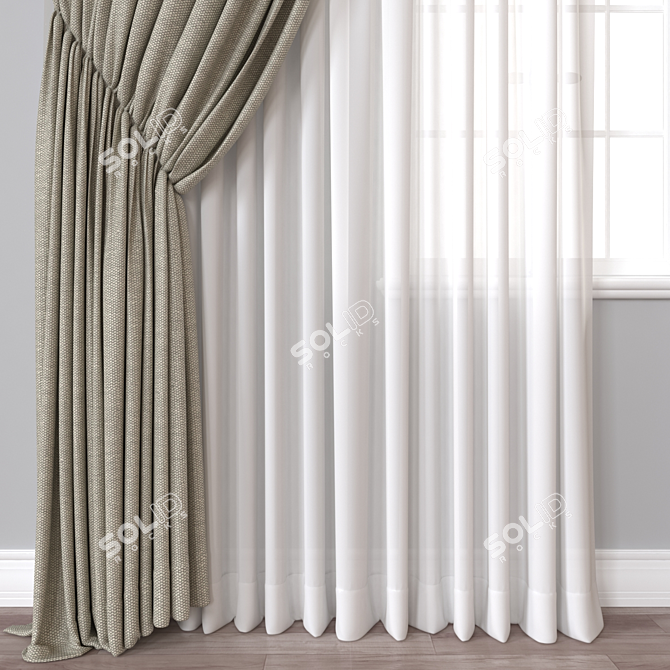  Versatile 3D Curtain Model 3D model image 2