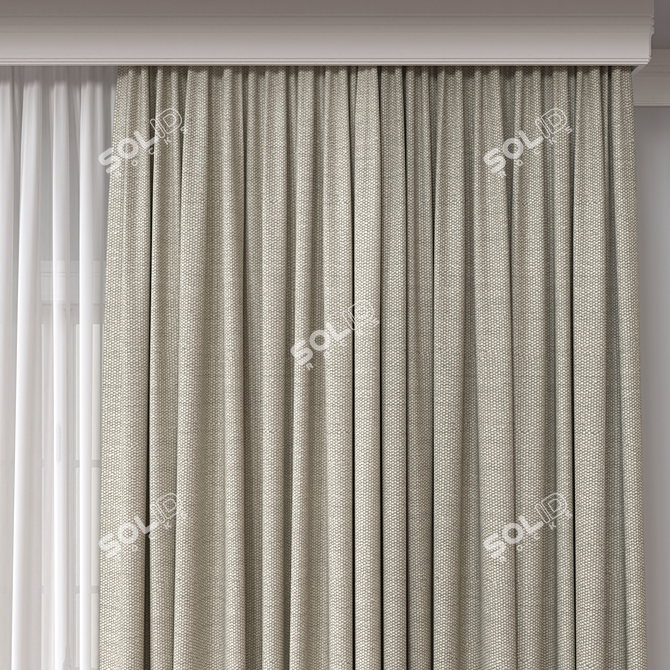  Versatile 3D Curtain Model 3D model image 3