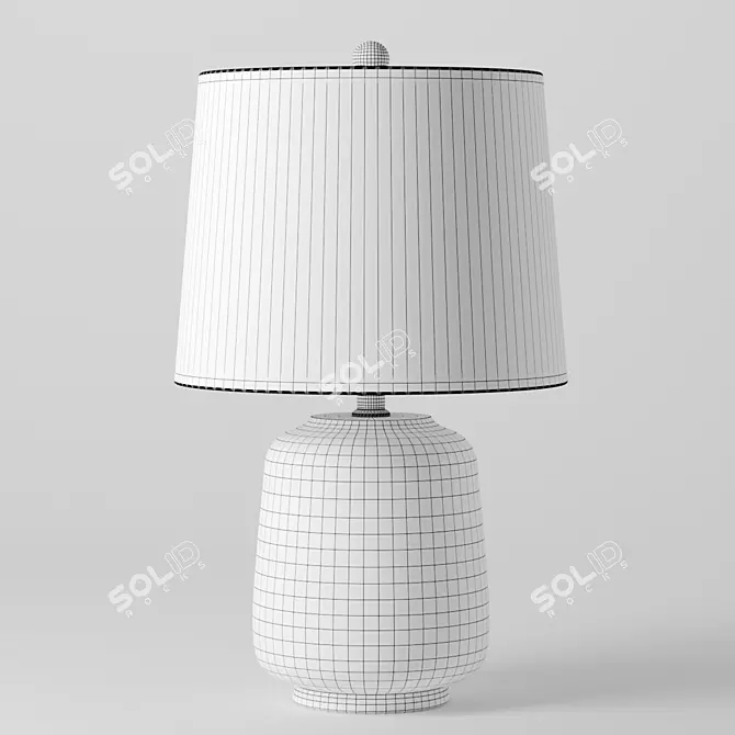 Ceramic Blue Droplet Table Lamp 3D model image 2