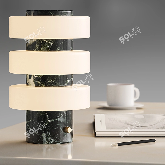 Swirled Cream Resin Desk BD3 3D model image 2