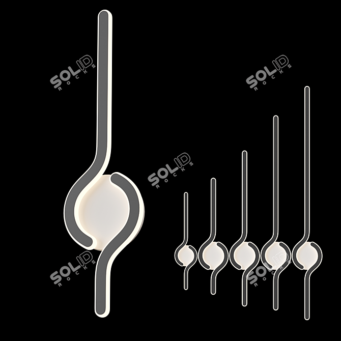 Curved LED Wall Lamp: Lampatron HARTO 3D model image 1