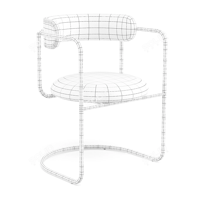 Stylish FF Cantilever Dining Chair 3D model image 6