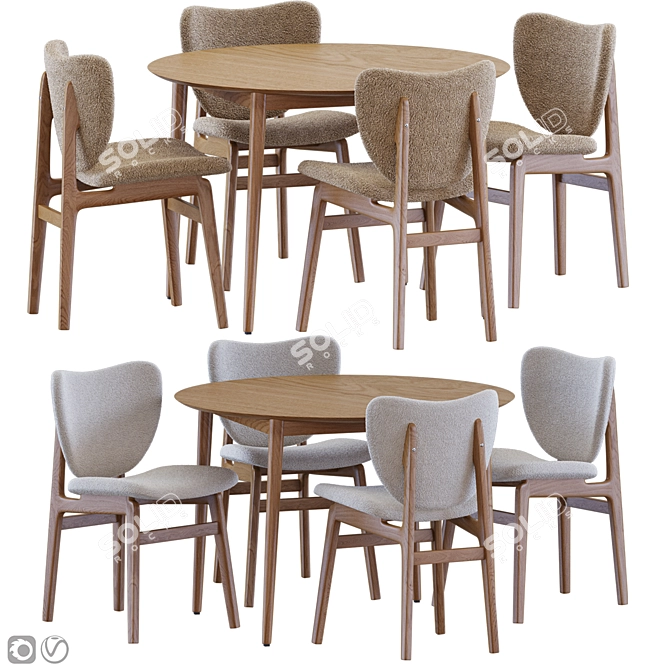 Elegant Elephant Chair Meeting Table 3D model image 2