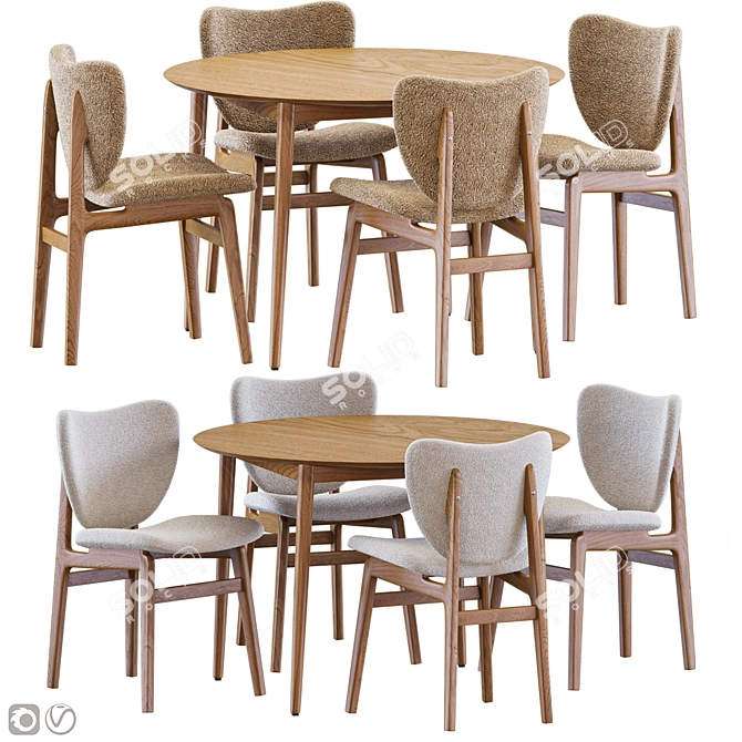 Elegant Elephant Chair Meeting Table 3D model image 5