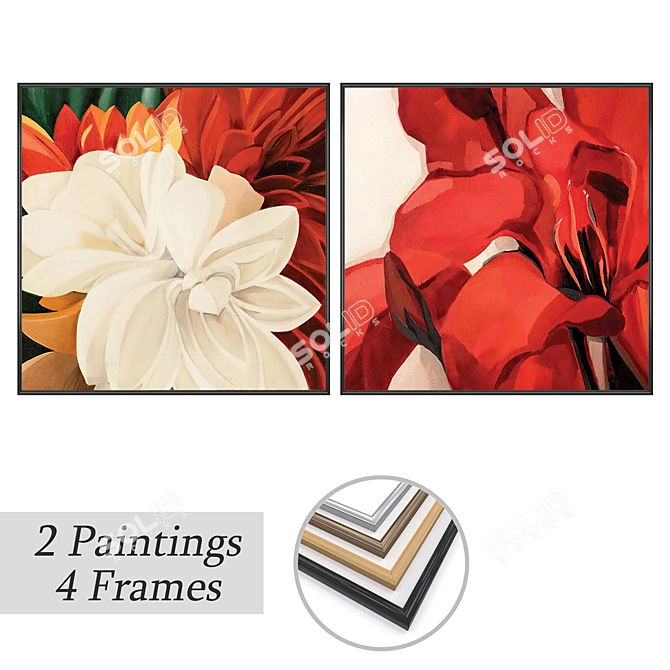 Wall Art Set with Multiple Frames 3D model image 1