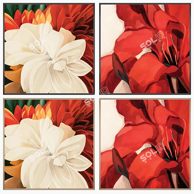 Wall Art Set with Multiple Frames 3D model image 2