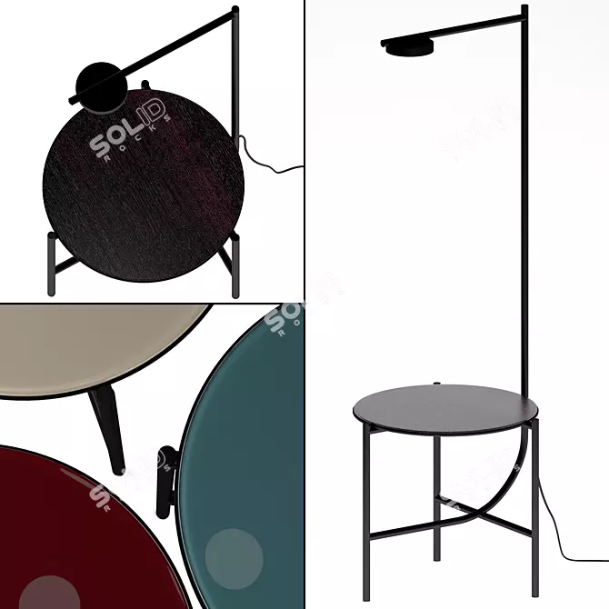IGRAM Collection Floor Lamp with Side Table 3D model image 2