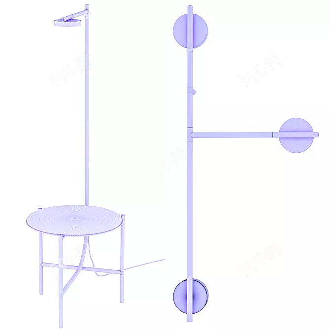 IGRAM Collection Floor Lamp with Side Table 3D model image 5