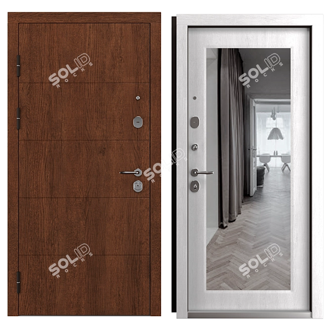 Flat Bravo Metal Entry Door 3D model image 3