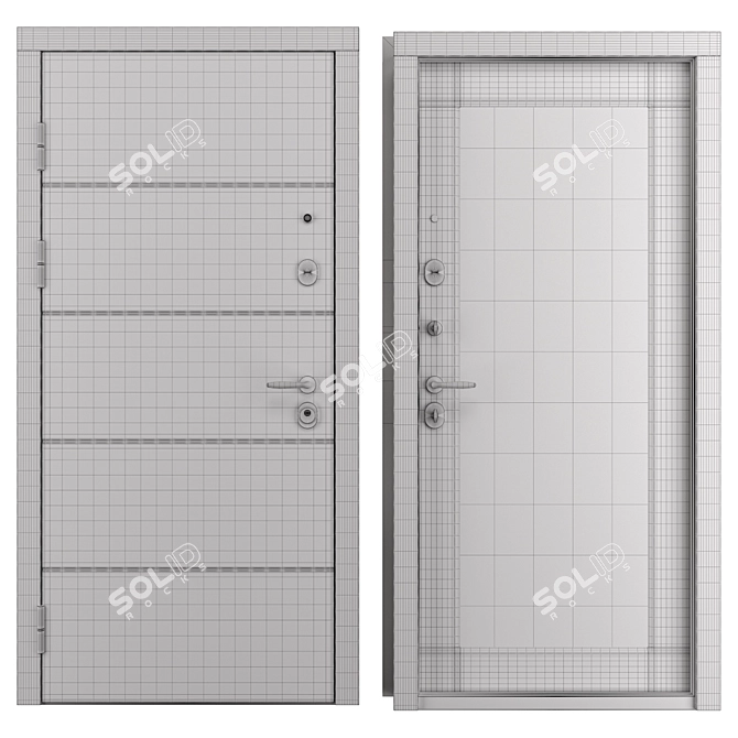 Flat Bravo Metal Entry Door 3D model image 4