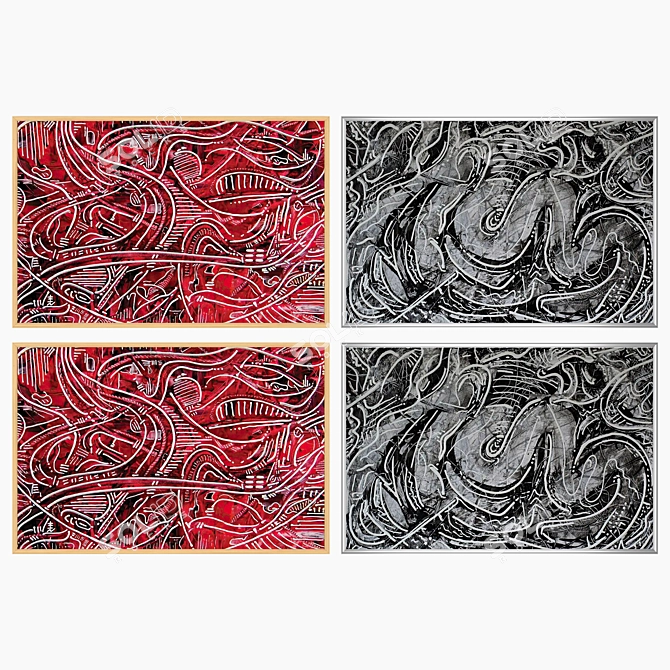 Artwork Set with Multiple Frames 3D model image 3