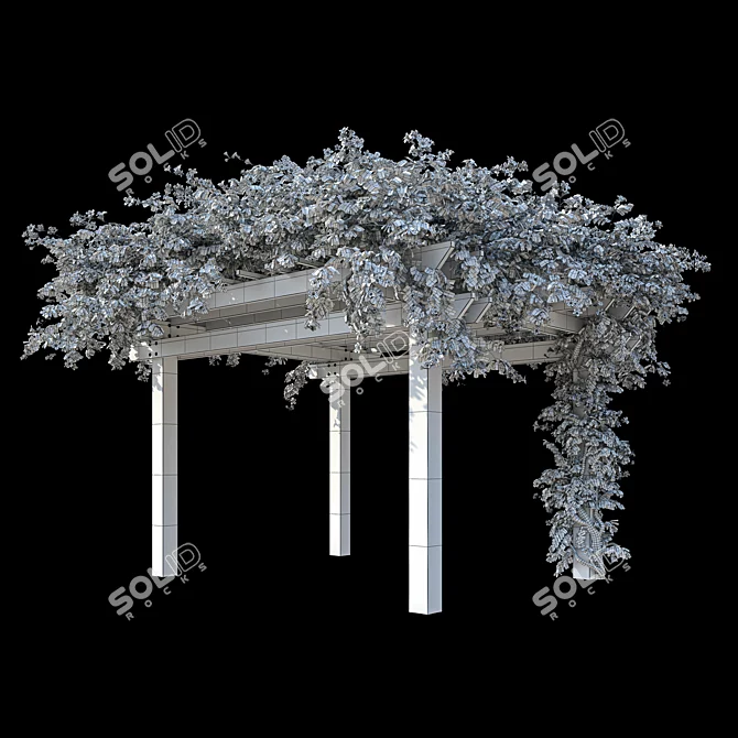 Garden Pergola with Campsis 3D model image 6