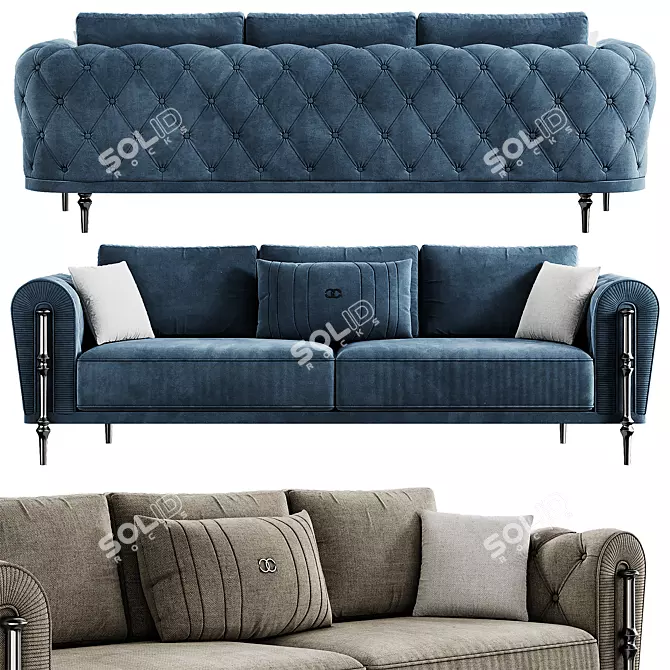 Luxury Arven Sofa Set in Millimeters 3D model image 2