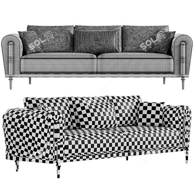 Luxury Arven Sofa Set in Millimeters 3D model image 3