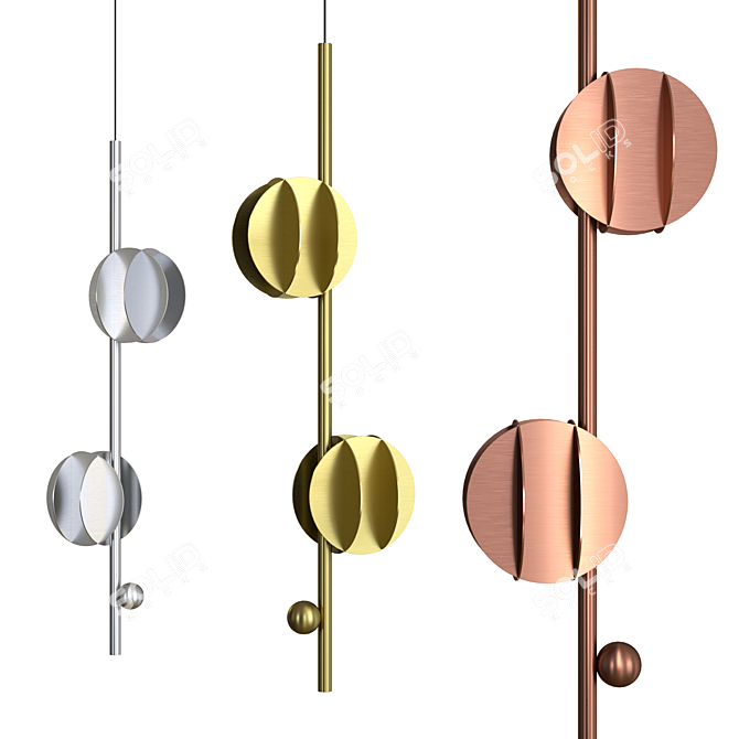 Geometric EL Lamp Sculpture Art 3D model image 2