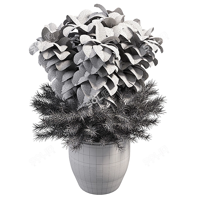 Modern Indoor Botanical Art Sculpture 3D model image 4