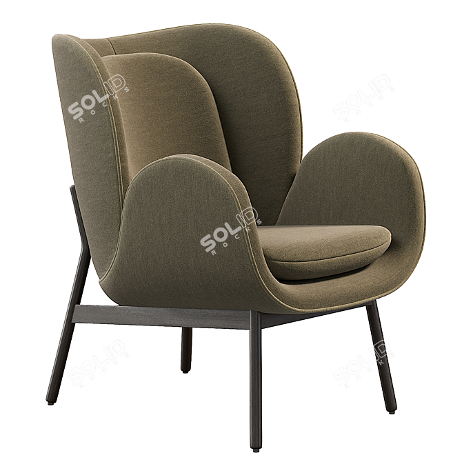 Modern Embracen Armchair Design 3D model image 2