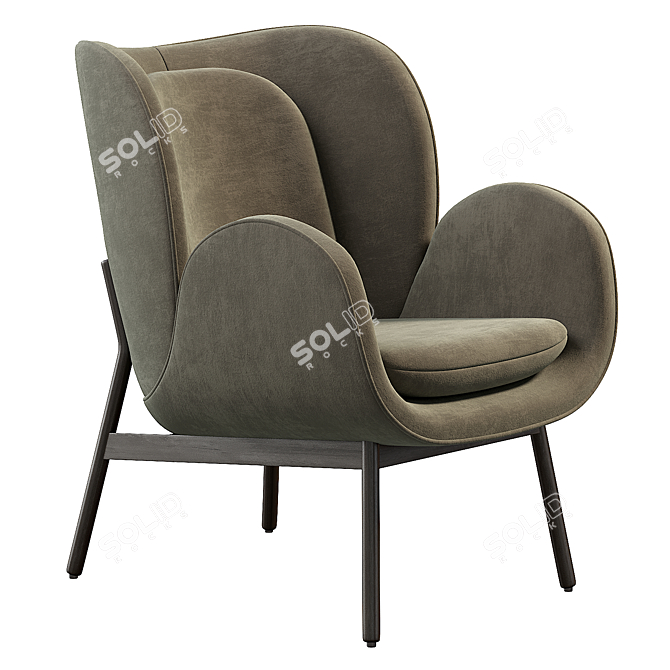 Modern Embracen Armchair Design 3D model image 5