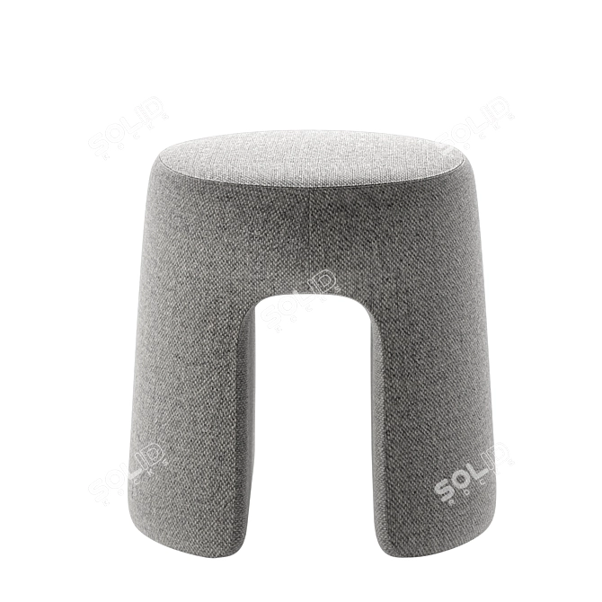 Luxurious Sheepskin Pouf 1756 Fabric 3D model image 4