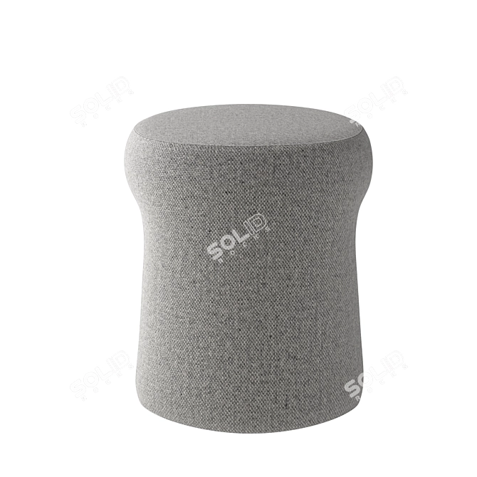 Luxurious Sheepskin Pouf 1756 Fabric 3D model image 5