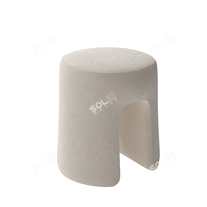 Luxurious Sheepskin Pouf 1756 Fabric 3D model image 6