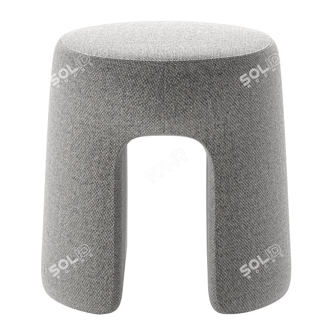 Luxurious Sheepskin Pouf 1756 Fabric 3D model image 15