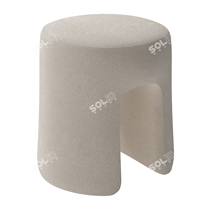 Luxurious Sheepskin Pouf 1756 Fabric 3D model image 17