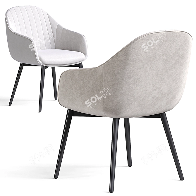 Modern Kanto Dining Table Set 3D model image 3