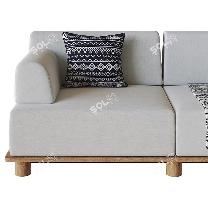Modern 3D Kristalia Palco Sofa 3D model image 3
