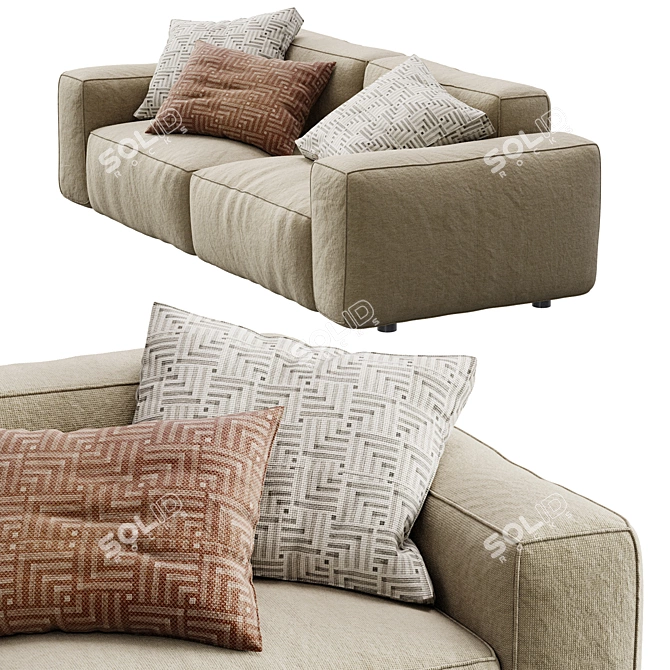 Modern Minimalistic Sofa Design 3D model image 4