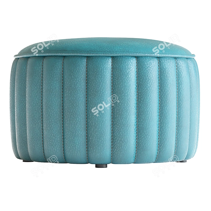 Mod Ottoman: Sleek Faux Leather 3D model image 3