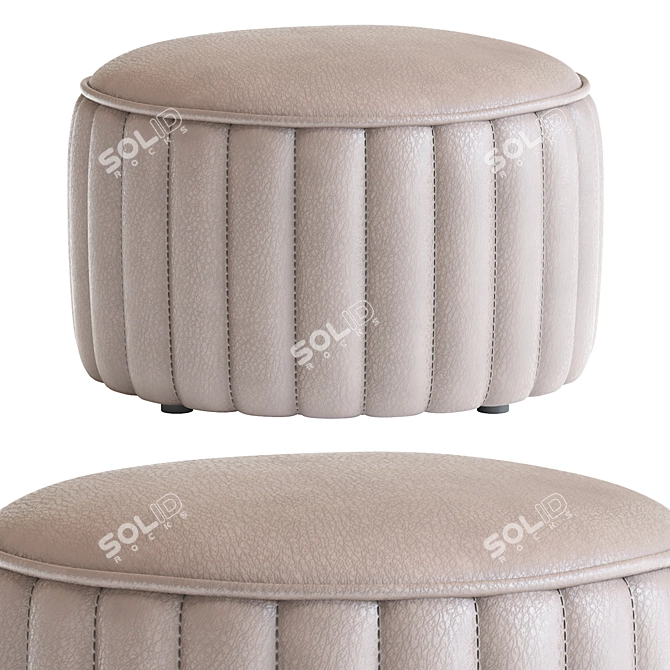 Mod Ottoman: Sleek Faux Leather 3D model image 5