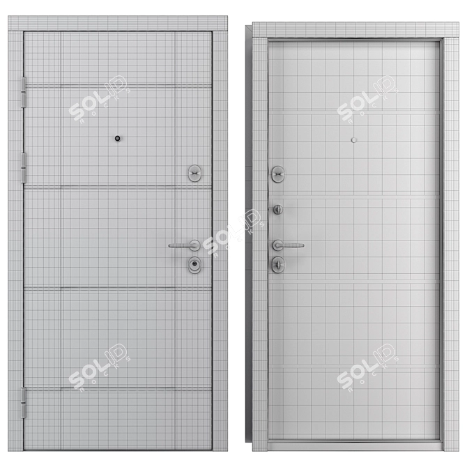 Thermo Line (Bravo) Metal Door 3D model image 4