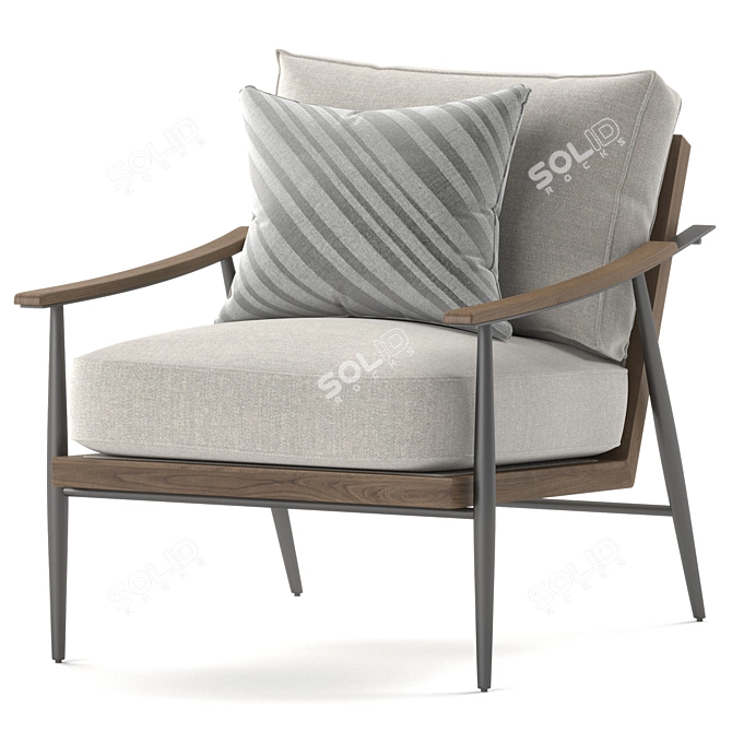Vintage-Inspired Kennedy Chair - Gray 3D model image 2