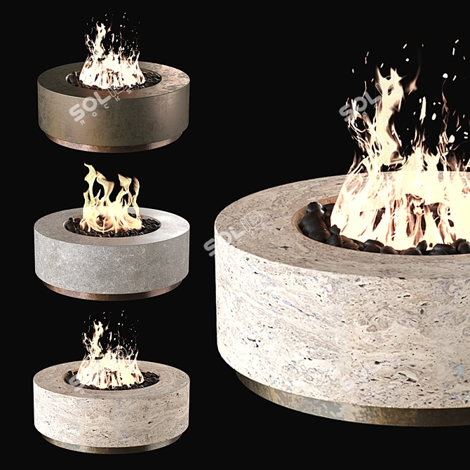 Large Bowl Chiminea Set 3D model image 2