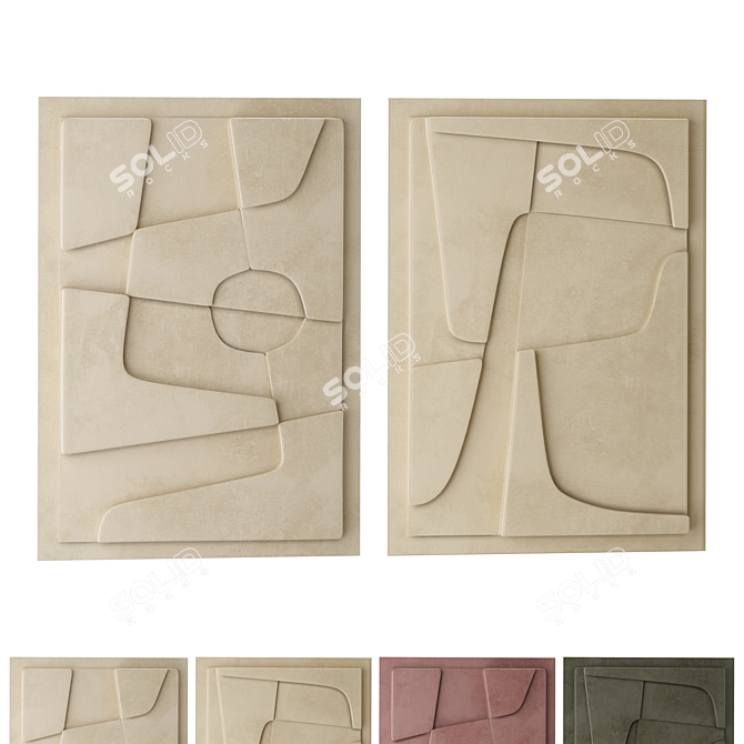 Abstract Relief Artworks in Colors 3D model image 1