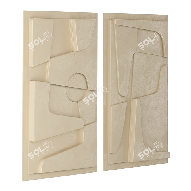 Abstract Relief Artworks in Colors 3D model image 3