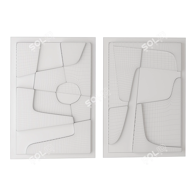 Abstract Relief Artworks in Colors 3D model image 4