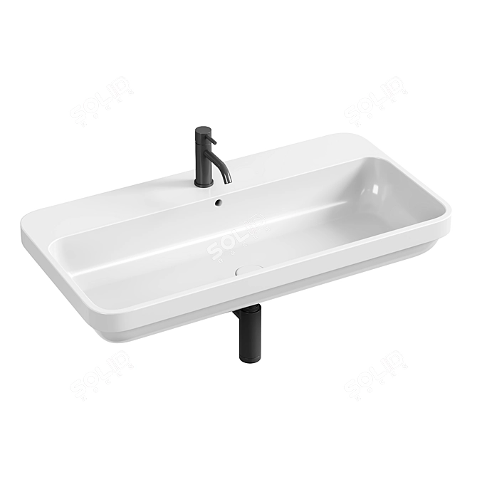 Modern Ceramic Legacy Washbasin 3D model image 2