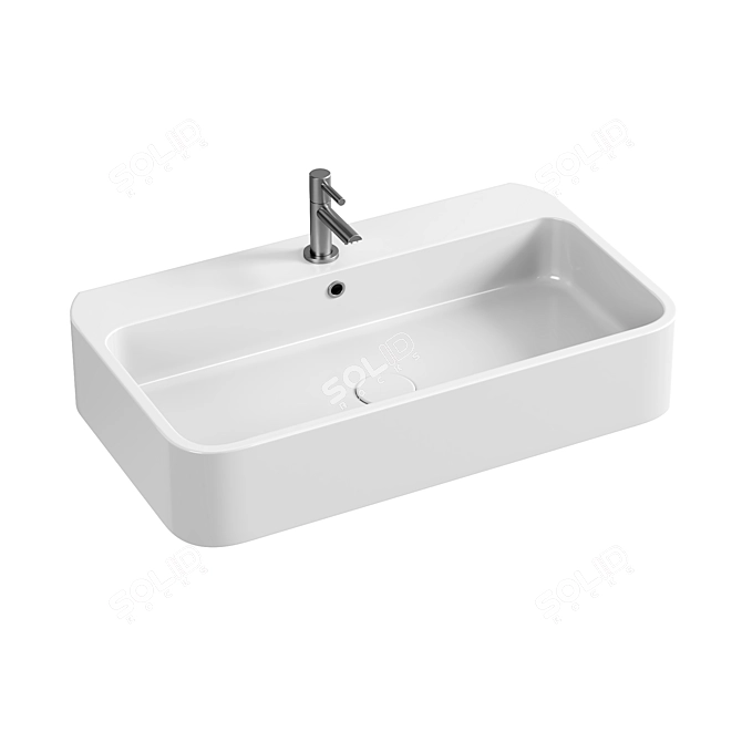 AXA Cosa Ceramic Washbasin 3D model image 2