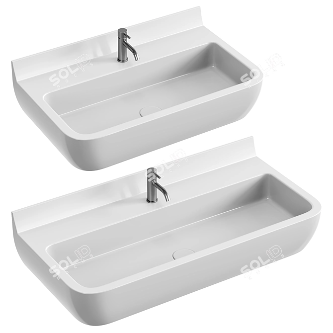 Radici Ceramic Washbasin by Axa 3D model image 1