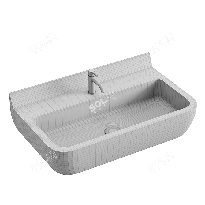 Radici Ceramic Washbasin by Axa 3D model image 2